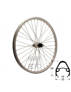 Hjul bak 559-19 db/silv 7d fa, RD/Shimano® rm40 36h 255/254mm eker