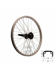 Hjul bak 406mm sv/sil 0-vxl, RD/passar bla Crescent 20 from 08 lekcykel svart na