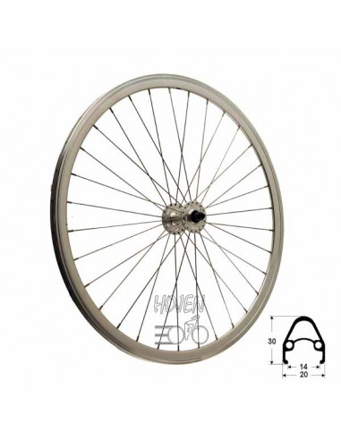 Framhjul Single Speed dubbelbottnad Mutter, 32 ekrar silver 622 mm