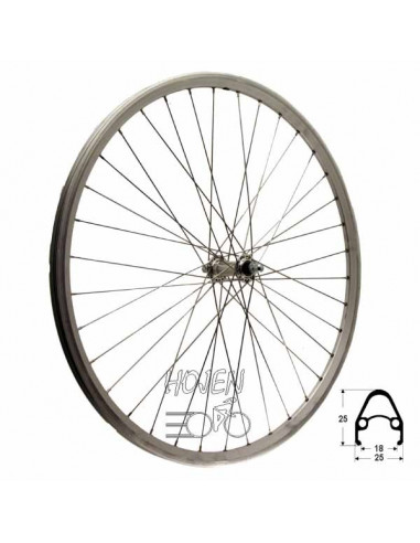 Hjul fram 622-19 db/silver fa, RD/Joytech 36h fast axel 285mm eker