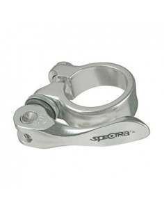 SADELRÖRSKLAMMA 28.6MM QR, SPECTRA SMIDD ALUMINIUM MED SNABBKOPPLING SILVER