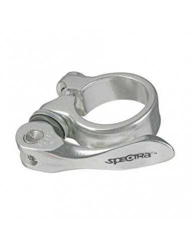 SADELRÖRSKLAMMA 28.6MM QR, SPECTRA SMIDD ALUMINIUM MED SNABBKOPPLING SILVER