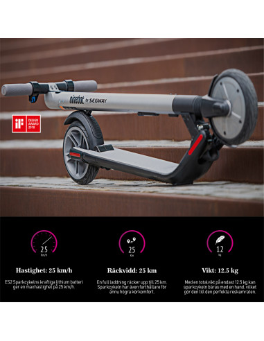 Segway El-Scooter Ninebot ES2, Mörkgrå