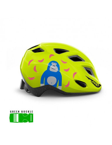 MET HELMET Kids GENIO GREEN (52-57) LIME GREEN MONKEY | GLOSSY