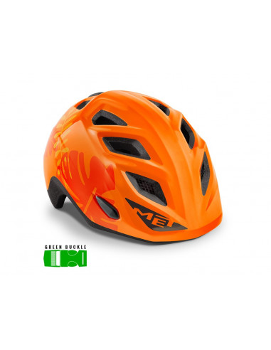 MET HELMET Kids ELFO GREEN (46-53) ORANGE JUNGLE | GLOSSY