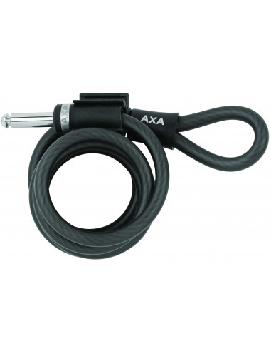 Wirelås plug-in , Axa 10x1500mm med hållare för solid ringlås, Svart, One Size