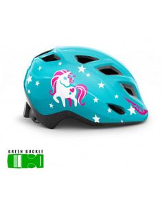 MET HELMET Kids ELFO GREEN (46-53) BLUE UNICORN | GLOSSY