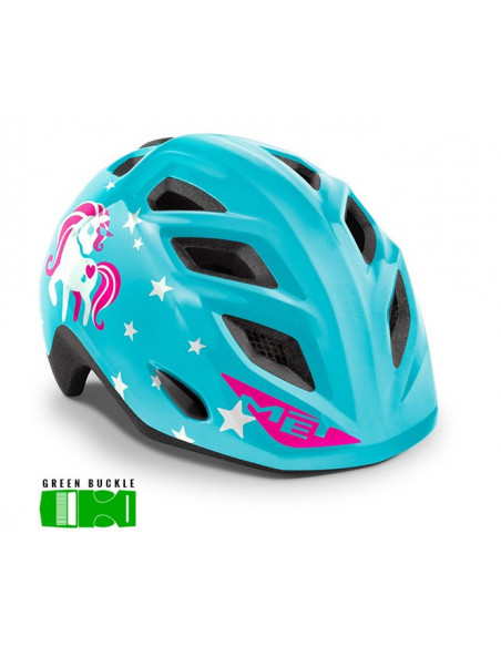 MET HELMET Kids ELFO GREEN (46-53) BLUE UNICORN | GLOSSY