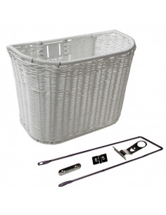 CYKELKORG FRAM "ROTTING" VIT, SPECTRA KOMPL M FÄSTEN OCH STAG