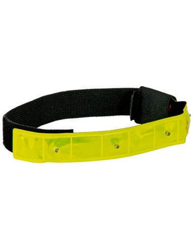 REFLEXBAND MED LED LJUS GULT, SPECTRA M 4 ST LED CR2032 BATTERI 225 CM LÅNGT C