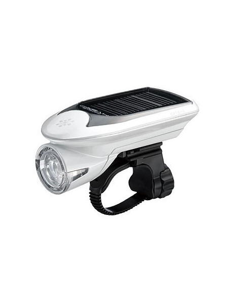 Framlampa Cateye HLEL020 Hybrid med solcell/inkl batteri vit
