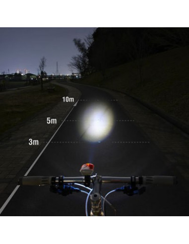 Framlampa Cateye HLEL020 Hybrid med solcell/inkl batteri vit