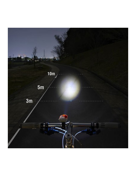 Framlampa Cateye HLEL020 Hybrid med solcell/inkl batteri vit